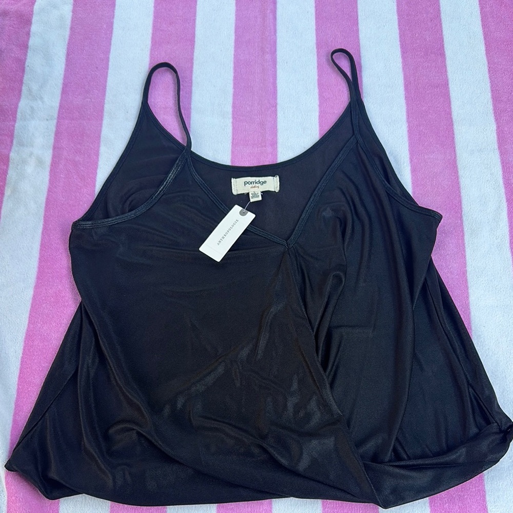 Anthropologie Black Relaxed Asymmetrical Camisole